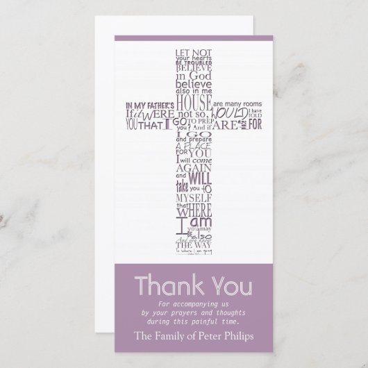 ジョンのキリスト教の十字の14:02 -悔やみや弔慰は5感謝していしています サンキューカード (正面/裏面)