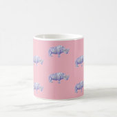 ジョンのダイアーによるヴィンテージのスタイルのピンクのサイのマグ コーヒーマグカップ (中央)