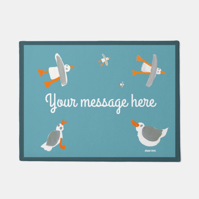 ジョンのダイアーのコーニッシュのカモメの玄関マット ドアマット (正面)