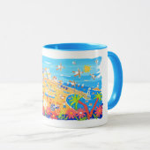 ジョンのダイアーのコーンウォールのSt Ivesのコーニッシュの芸術のマグ マグカップ (正面右)