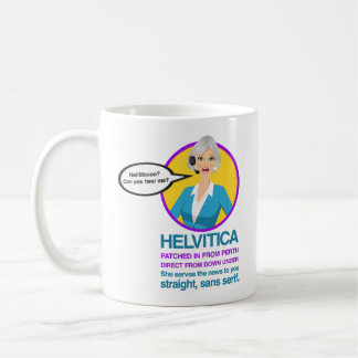 ジョンの丘による"HELVITICA" (顕著のように綴られる) コーヒーマグカップ