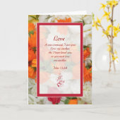 ジョンの13:34の聖なる書物、経典の挨拶状 カード (黄色い花)