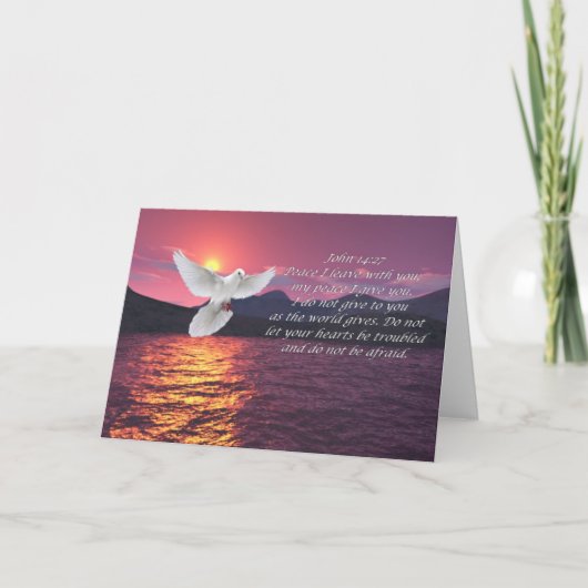 ジョンの14:27の聖書はカードを引用します カード (正面)