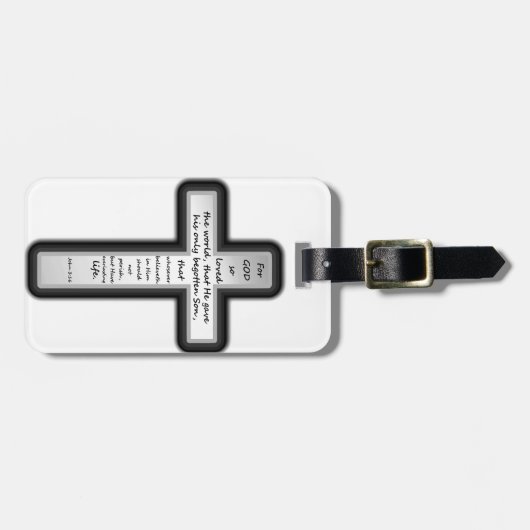 ジョンの3:16の十字だけ ラゲッジタグ (正面横)