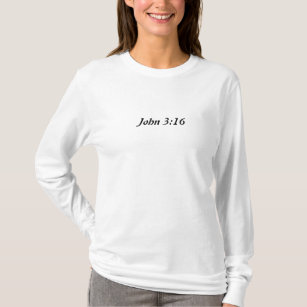 ジョンの3:16の女性長い袖T Tシャツ