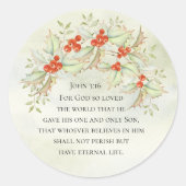 ジョンの3:16の神はそう世界、クリスマスを愛しました ラウンドシール (正面)