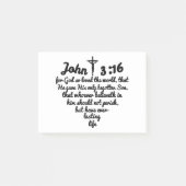 ジョンの3:16の聖書の完全な詩のハート ポストイット (正面)