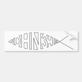 ジョンの3:16の魚のバンパーステッカー バンパーステッカー