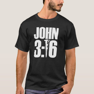 ジョンの3:16の黒のTシャツ Tシャツ