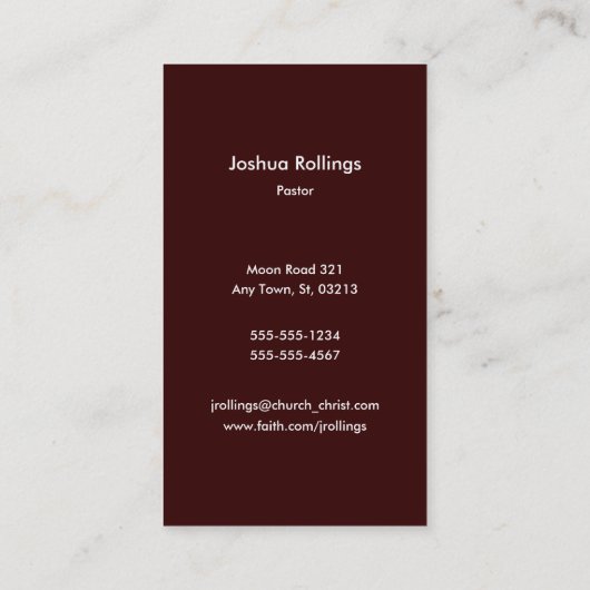 ジョンの3:16% pipe%のクリスチャン 名刺 (裏面)