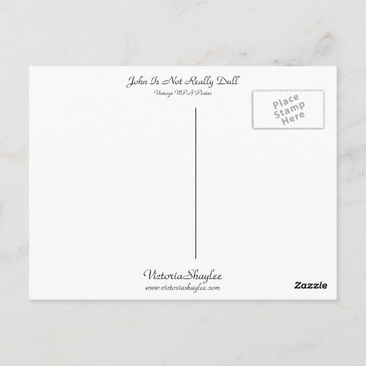 ジョンはあまり退屈ではない ポストカード (裏面)