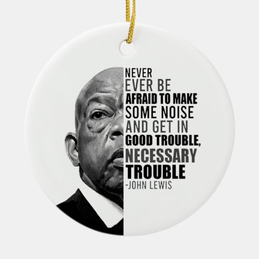 ジョンは決して恐れずにルイスの音を立てる セラミックオーナメント (正面)