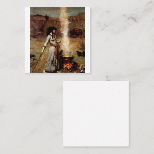 ジョンウィリアムウォーターハウスザ魔法サークル スクエア名刺 (正面/裏面)