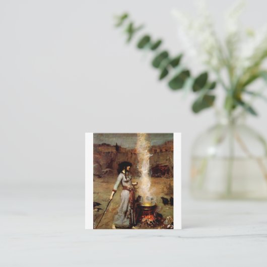 ジョンウィリアムウォーターハウスザ魔法サークル スクエア名刺 (スタンド正面)