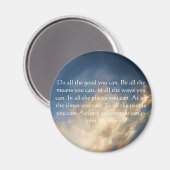 ジョンウェスリーリビング引用文とブルースカイ雲 マグネット (正面/裏面)