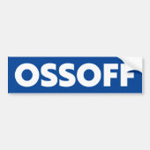 ジョンオッソフジョージア上院ランオフブルーホワイトバンパー バンパーステッカー (正面)