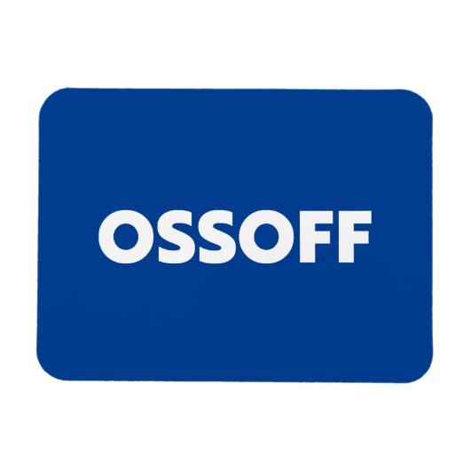 ジョンオッソフジョージア上院ランオフブルー白 マグネット (横)