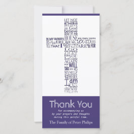 ジョンキリスト教の十字の14の悔やみや弔慰は4感謝していしています サンキューカード