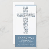 ジョンキリスト教の十字の14の悔やみや弔慰は8感謝していしています サンキューカード (正面/裏面)
