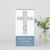 ジョンキリスト教の十字の14の悔やみや弔慰は8感謝していしています サンキューカード (スタンド正面)