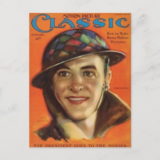 ジョンギルバート1926年ヴィンテージポートレート ポストカード (正面)