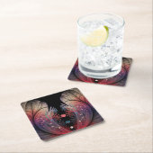 ジョングレージ抽象芸術モダンファンタジーフラクタル スクエアペーパーコースター (インサイチュ)