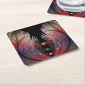 ジョングレージ抽象芸術モダンファンタジーフラクタル スクエアペーパーコースター (アングル)