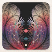 ジョングレージ抽象芸術モダンファンタジーフラクタル スクエアペーパーコースター (正面)