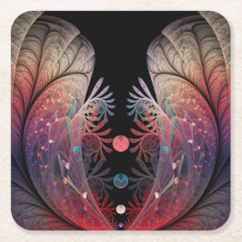 ジョングレージ抽象芸術モダンファンタジーフラクタル スクエアペーパーコースター