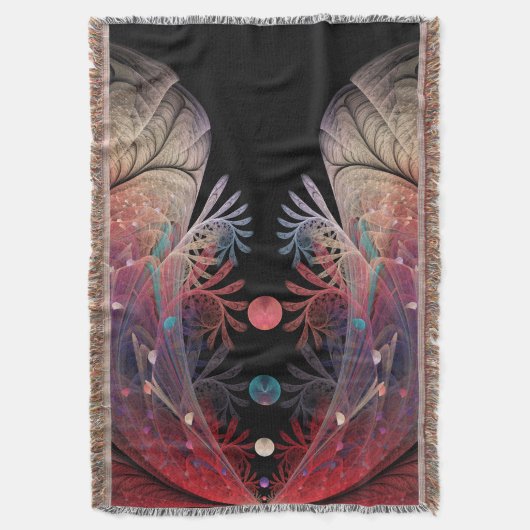 ジョングレージ抽象芸術モダンファンタジーフラクタル スローブランケット (正面縦)