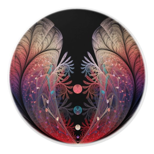 ジョングレージ抽象芸術モダンファンタジーフラクタル セラミックノブ (正面)