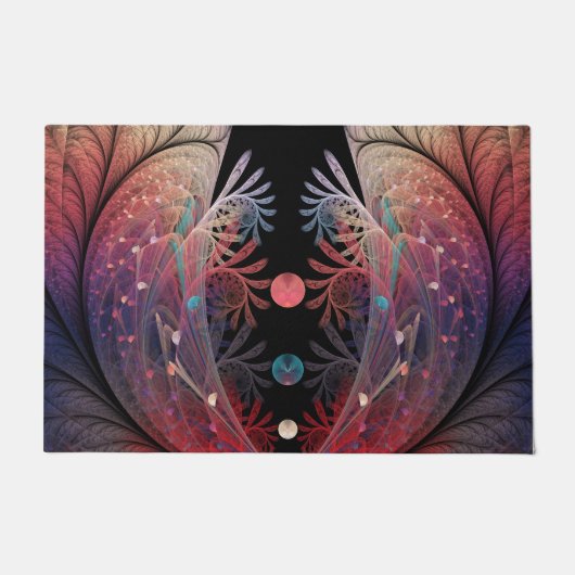 ジョングレージ抽象芸術モダンファンタジーフラクタル ドアマット (正面)