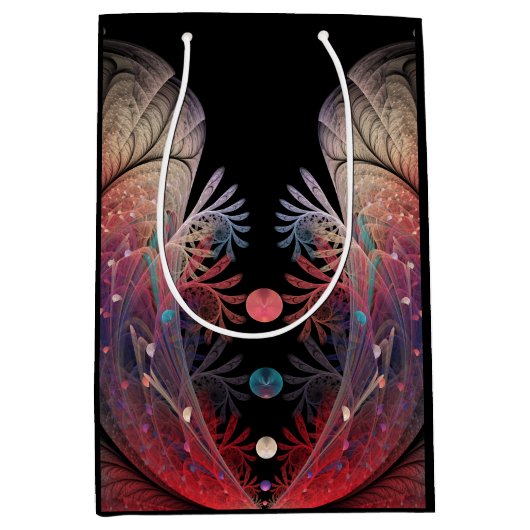 ジョングレージ抽象芸術モダンファンタジーフラクタル ミディアムペーパーバッグ (正面)