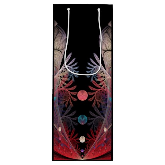ジョングレージ抽象芸術モダンファンタジーフラクタル ワインギフトバッグ (正面)