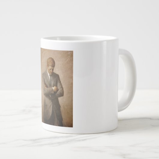 ジョンケネディUSホワ大統領のイトハウスポートレート ジャンボコーヒーマグカップ (正面右)