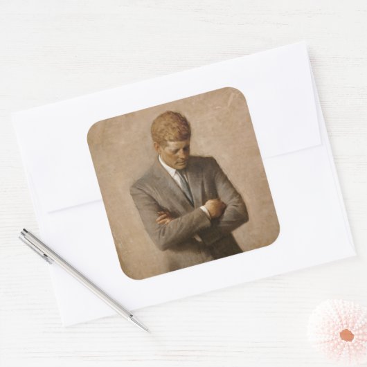 ジョンケネディUSホワ大統領のイトハウスポートレート スクエアシール (封筒)