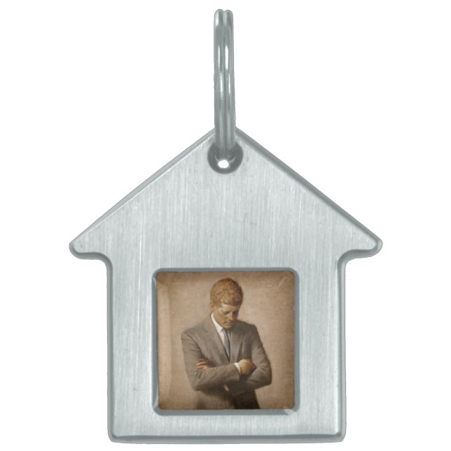 ジョンケネディUSホワ大統領のイトハウスポートレート ペットネームタグ (正面)