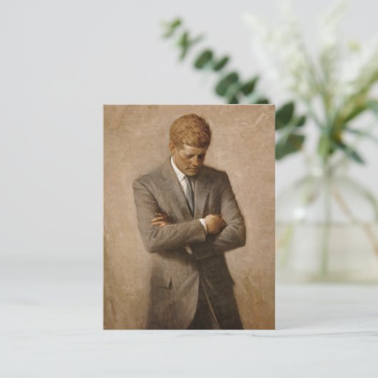 ジョンケネディUSホワ大統領のイトハウスポートレート ポストカード (スタンド正面)