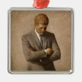 ジョンケネディUSホワ大統領のイトハウスポートレート メタルオーナメント (正面)