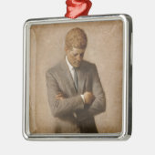ジョンケネディUSホワ大統領のイトハウスポートレート メタルオーナメント (左)