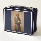ジョンケネディUSホワ大統領のイトハウスポートレート メタルランチボックス (裏面)
