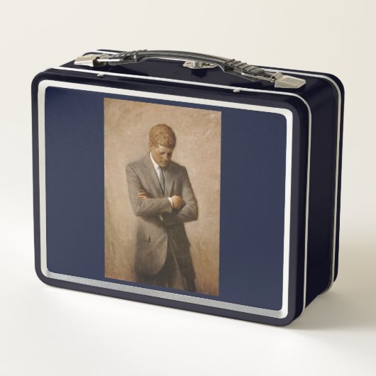 ジョンケネディUSホワ大統領のイトハウスポートレート メタルランチボックス (裏面)