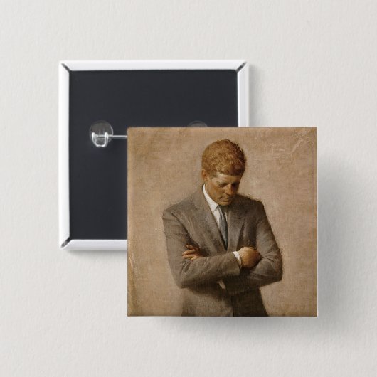 ジョンケネディUSホワ大統領のイトハウスポートレート 缶バッジ (正面&裏面)