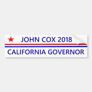 ジョンコックスの知事カリフォルニア2018年 バンパーステッカー
