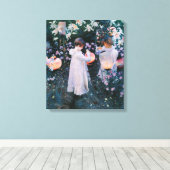 ジョンシンガーサーゲントカーネーションリリリーバラ キャンバスプリント (インサイチュ (ウッドフロア))