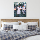 ジョンシンガーサーゲントカーネーションリリリーバラ キャンバスプリント (インサイチュ (寝室))