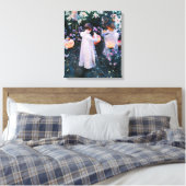 ジョンシンガーサーゲントカーネーションリリリーバラ キャンバスプリント (インサイチュ (寝室))