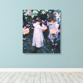 ジョンシンガーサーゲントカーネーションリリリーバラ キャンバスプリント (インサイチュ (ウッドフロア))