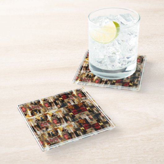 .ジョンシンガーサーゲントレディエレガントポートレートコラージュ ガラスコースター (アングル)