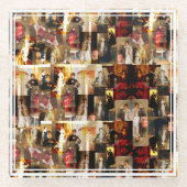 .ジョンシンガーサーゲントレディエレガントポートレートコラージュ ガラスコースター (正面)